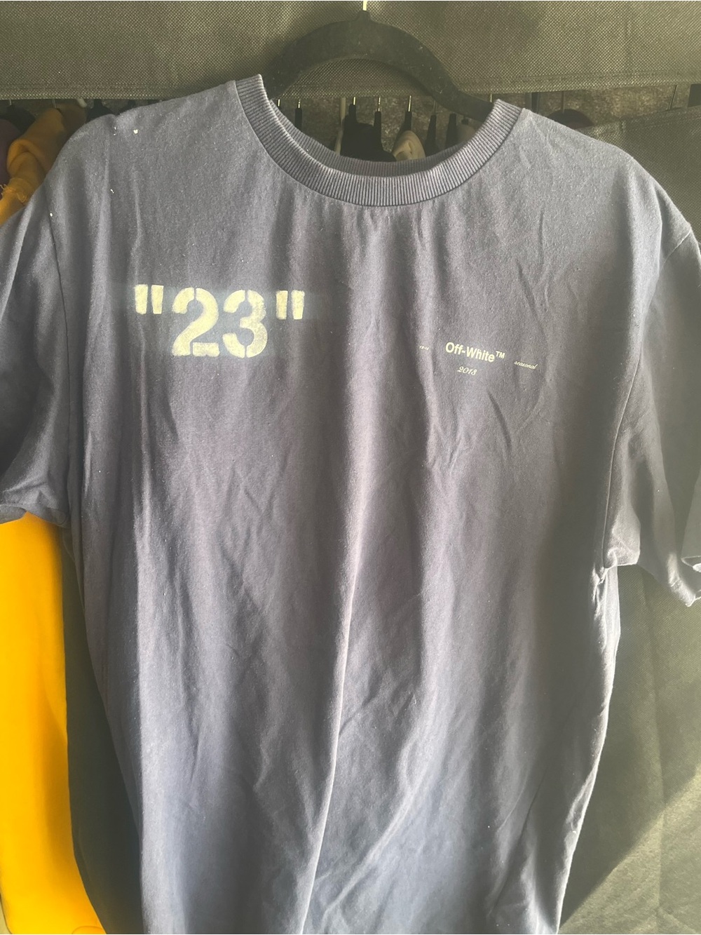 Off-White Navy Graphic "23" Short Sleeve Tee